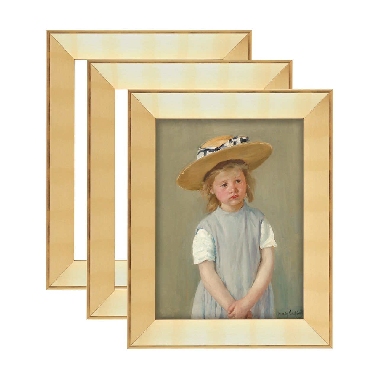 Expositions Open-Back Picture Frames For Paintings, Photos & Prints - With Gold, Set of 3 9x12" - Gallery Wall Frame - Eco-Friendly Renewal Core - Made in USA